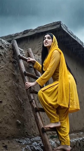 Barish Mein New murgi chhat per Bhag#shorts#fyp#villagelife #trending