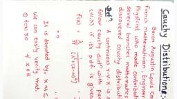Cauchy Distribution notes part 1.pdf - Statistics - Notes - Teachmint