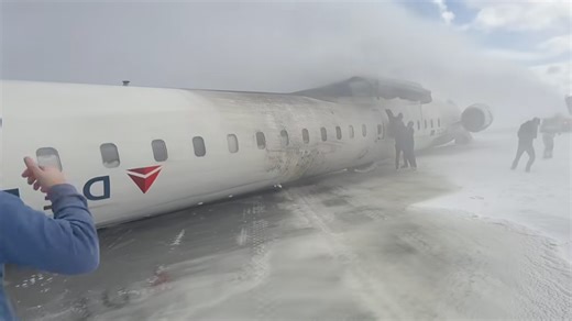 Air traffic control audio describes terrifying moments after Delta plane flipped upside-down in crash landing