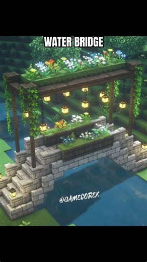 TUTORIAL OF WATER BRIDGE IN MINECRAFT 😁😲 #minecraft #ytshort #tutorials #viralvideo