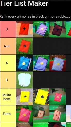 tier list Black Grimoire Roblox 2025 #roblox #blackgrimorie#blackclover #asta #jogo#jogos