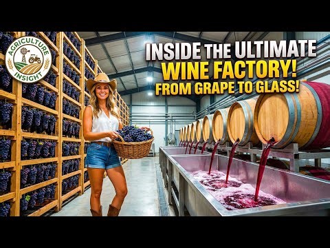 Wine Production Process Explained | How Wine Is Made in Factory | From Grapes Harvest to Bottling