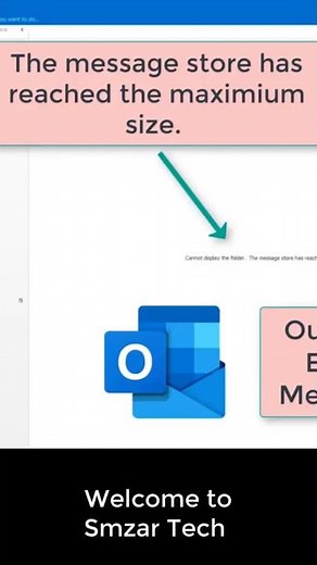Outlook - The message store has reached the maximum size (solved) #shorts