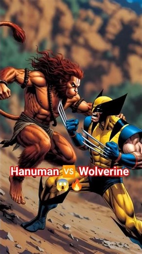 Hanuman 🆚 Wolverine fight 😱🔥#epicfight #hanuman