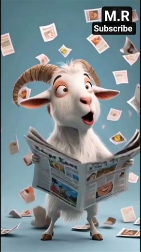Funny Goat Eats Newspaper & Burps Out Papers | 3D Cartoon Animation