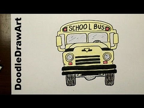 Drawing: How To Draw Cartoon School Bus Step by Step