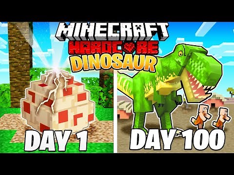 I Survived 100 DAYS as a DINOSAUR in HARDCORE MINECRAFT!
