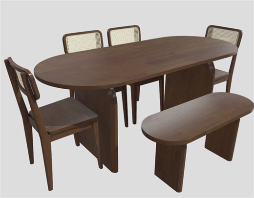 Wooden-Dining-table-model-for-ARVR