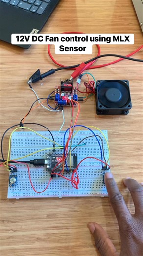 12V DC Fan control using MLX Sensor using ESP32 | Upload Ideas with Itamar