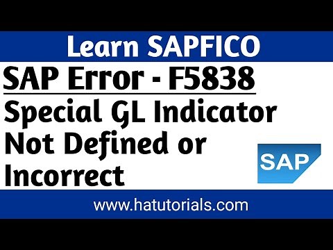 Special GL indicator not defined or incorrect | SAP Error - F5838