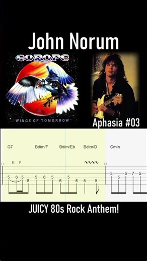 JUICY John Norum 80s ROCK Anthem #03 (Aphasia by Europe #tabs)