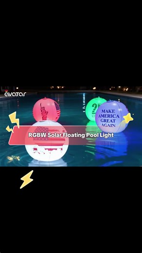 Avatar Controls Solar Pool Light Decorations-15” RGBW Solar Floating Pool Lights Color Changing Glow Balls with Remote, Waterproof for Commemorate 1776-2026 Decor #solarfloatinglights #poolights #gardenlights #gardendecor #tiktokshop