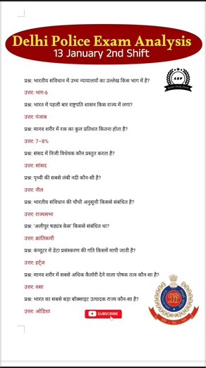 Delhi Police Exam Analysis 2nd Shift 13 January | Today Dp Exam Review #delhipoliceexam #examinfo