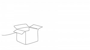 Cardboard box animation with walking movement. Concept for e-commerce, packaging, delivery, shipping, and transport. Cartoon-style carton box for logistics and shopping themes.