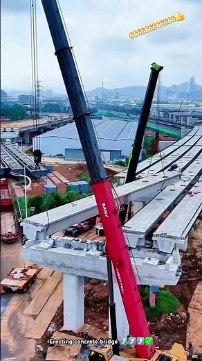 Erecting precast concrete bridge technique