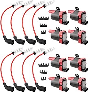 AUTOKAY Round Ignition Coil Spark Plug Pack For Chevy Silverado for GMC LS1 LS3 4.8 5.3 6.0L, 8 Pcs