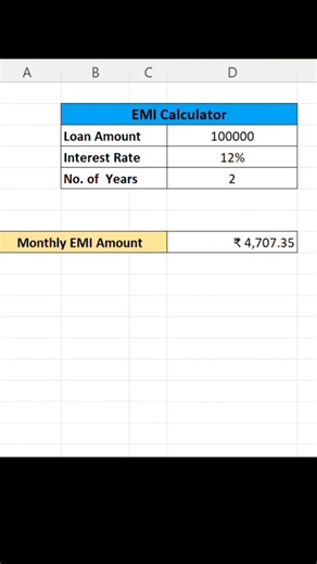 Excel me EMI kaisa nikale #excel
