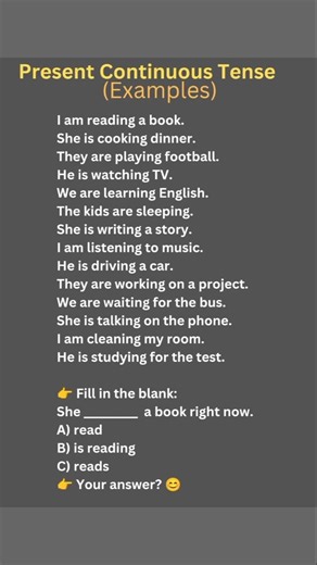 Present Continuous Example #presenttense #learnenglish #shorts