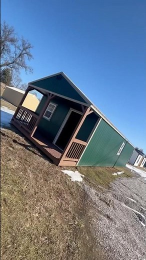 Amazing 16x40 Cabin! Portable building, Green, Shed Shak, Tiny Home #smallbusiness #reels #tour
