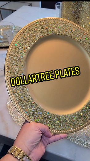 Easy and quick diy ✨️ I used gold glitter but you can also use silver Charger plates from @dollartree Glitter from any craft store 🔷️ Click link in bio for Custom Canvases & moret 👉🏼 For more diys & inspo @mrs.gdiydesigns 👉🏼 Mrs.G DIY Designs YouTube, TikTok, FB, IG 💥SHARE💥SAVE💥COMMENT 💥TAG 💥THANK YOU FOR FOLLOWING #diyhome #homedecor #decorlovers #home #glitter #mrsgdiydesigns #diydollartree #dollartreediy #fypシ