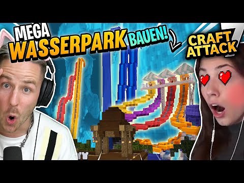 Minecraft GIRLFRIEND REVED (Haha, ouch) & Rewi build a HUGE WATER PARK in Craft Attack 7!