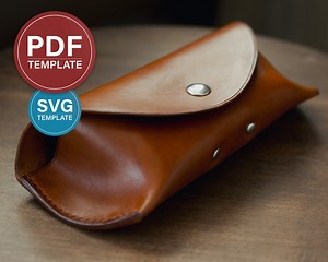 Leather Glasses Case Pattern: DIY Sunglass Case Template (PDF, SVG)   Video - Etsy