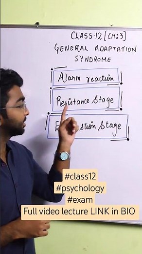 Just 10 MIN FULL General adaptation syndrome Hindi explanation | Class 12th psychology chapter 3