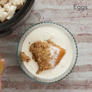 Slow Cooker Pumpkin Bread Pudding - Delicious! | Mom Let's Eat