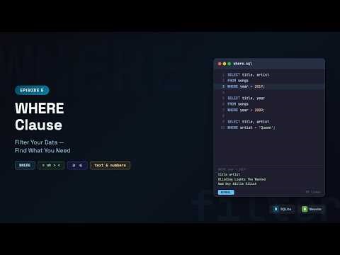 Learn SQLite in Neovim: WHERE Clause — Filter Your Data | Episode 5