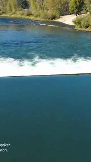 Quick fly over a Dam with drone! #salmon #drone #hatchery #riverfishing