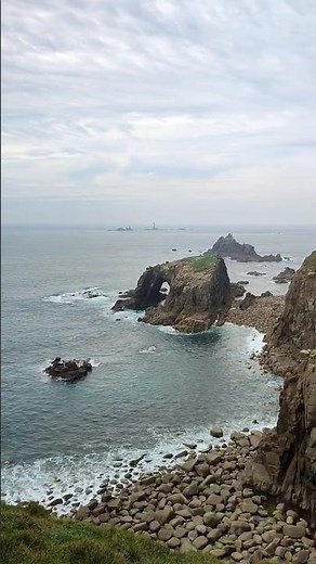 Lands End Cornwall and the views out across the Atlantic Sea