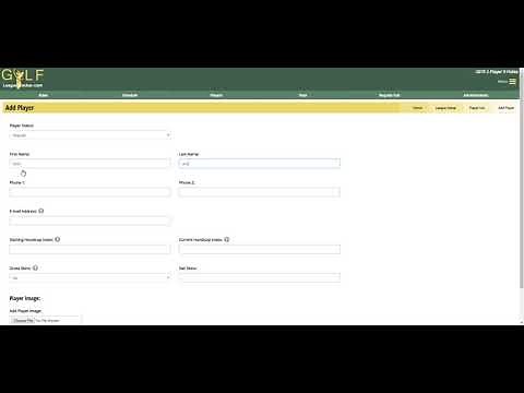 League Setup - Step 2 - Adding/Editing Players
