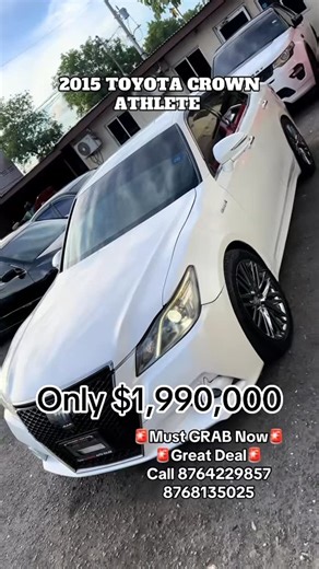 QUEBANZ AUTO SALES LTD on Instagram: "2015 TOYOTA CROWN ATHLETE S $1,990,000 ✅ PUSH BUTTON START KEYLESS ENTRY ✅ ENGINE AND TRANSMISSION SOLID ✅ DUAL AC SUPER COLD ✅ FACTORY ALLOY SPORT RIMS ✅ DRIVES VERY GOOD ✅ FULL MULTIFUNCTIONAL STEERING CONTROL ✅ BUY AND DRIVE CALL or WhatsApp 8764229857 / 8768135025 Visit us @quebanz_autosales on Instagram or on TikTok ▶️quebanz_autosales_876 🚩🇯🇲 QUEBANZ AUTO SALES 🇯🇲 🏁🚩 #Quebanitez #Quebanitesfamily #Quebanianz #quebanzautosales #carsforsaleinjamai
