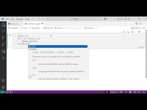 Create a List of Numbers from 1 to 10 Using For Loop