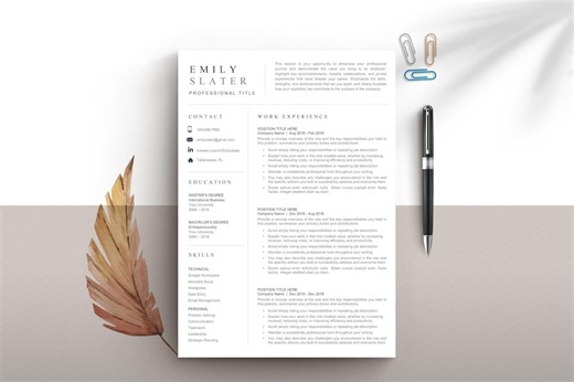 Basic Resume Template | Word and Pages | Minimalist, Editable, Cover Letter & References Included - Etsy UK