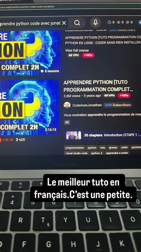 Meilleurs formations en python #cours #python #code