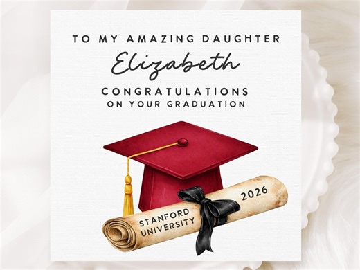 Graduation Card for Daughter Yale University, Personalized College Graduation Card for Daughter Class of 2026 Proud Parent Card - Etsy
