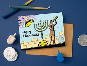 Maccabee Menorah Hanukkah Card - Chanukah - Hanukah - Greeting Card - Etsy