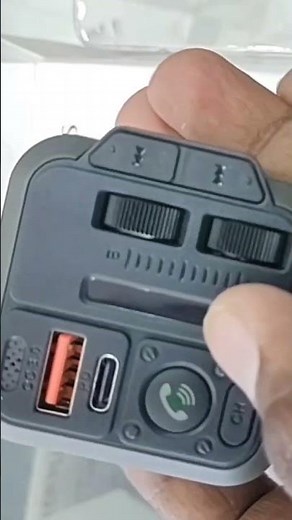 Portronics Auto 22 Car Bluetooth Receiver with Hands-Free Calling & Music, 20W Type-C PD, 18W