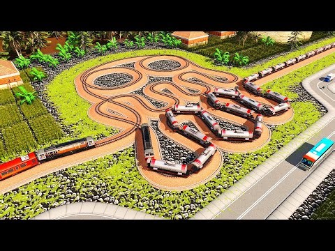 Train Crosses a Twisting Zigzag Track Like a Snake🚇Strange Tracks Are Broken and Messy⚠️Trainz 2019