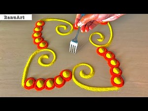 Super Easy Rangoli Design for Beginners | Beautiful & Quick Rangoli Tutorial ✨Ranu Art