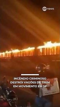 Trem carregado com celulose pega fogo em Cubatão (SP) e assusta moradores | #SBTNews