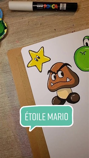 Dessin du personnage Mario et son étoile