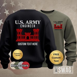 Army Engineer, Sweatshirt, Personalized, Combat Engineer, 12B, 12N, Engineer Corps, Essayons, US Army, Military, Veteran, Gift, Shirt - Etsy
