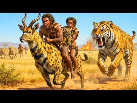 Life 2.4 M Years Ago | Homo habilis & Antelope Ancestors VS Giant Tiger – The Deadliest Encounter