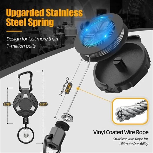 No more broken chains or fumbling for your keys. With our Heavy Duty Retractable Keychain, you can effortlessly keep your essentials close at hand, whether you’re at work, on an adventure, or just out and about! 🚀🔑 | Friendlyk.IE02