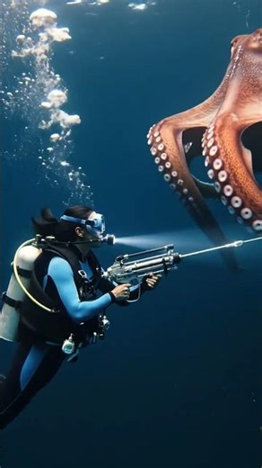 human vs octopus 😨 how win 😲💪 #viral #human #fighting #octopus #viral