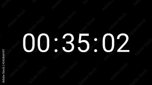 Stylish 40 seconds digital countdown clock timer. White number on isolated black background. Simple and minimal 4K footage motion. Black and white colour. 6 digits number count