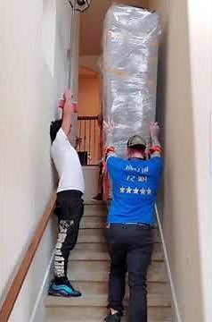 How To Use ForeArm ForkLifts to take OverSized item safely Down Stairs in an upscale Home. 300 LBS