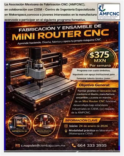 CONVOCATORIA AL FINALIZAR $800 A $1,000 diarios 🔧 FABRICACIÓN Y ENSAMBLE DE MINI ROUTER CNC #AMFCNC